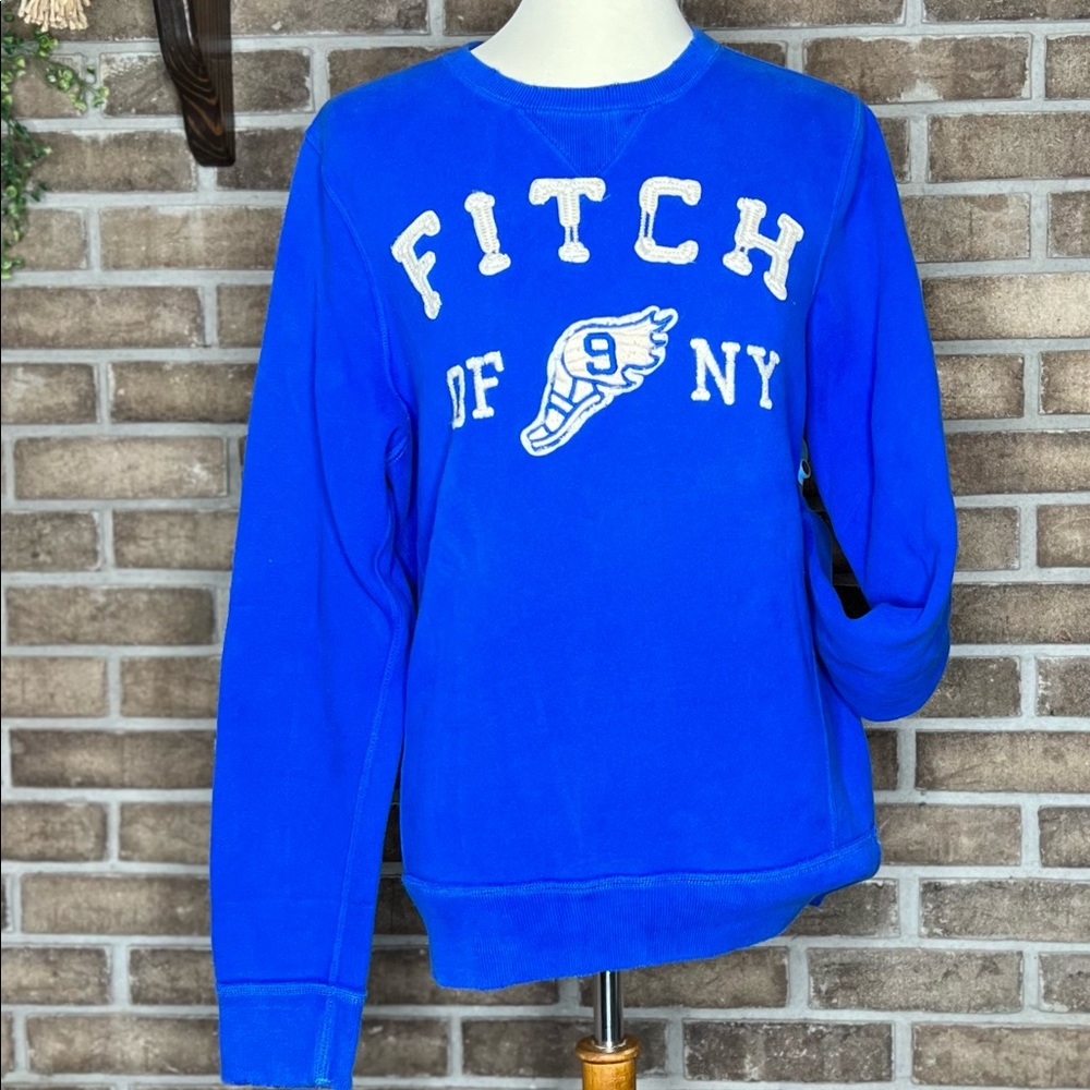 Abercrombie Sweatshirt Size Large Blue with White Decals